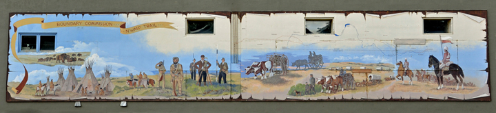 Boundry Commission mural in Boissevain